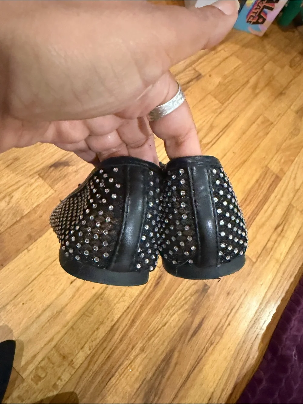 DV by Dolce Vita Black Studded Bow Flats